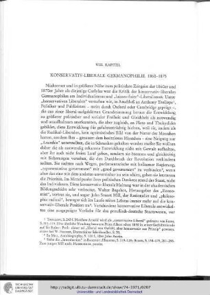 VIII. Kapitel: Konservativ-liberale Germanophilie 1860-1875