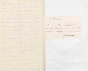 Zettel mit Titel und Anrede Kochs von Karoline Luises Hand.