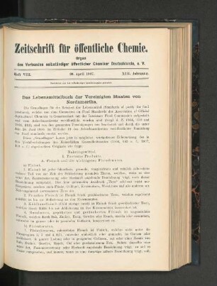 Heft VIII. 30. April 1907.