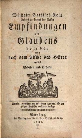 Empfindungen des Glaubens vor, bei und nach dem Tische des Herrn