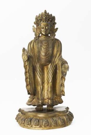 Stehender Buddha auf Lotussockel