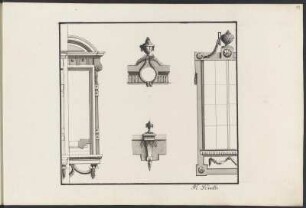 Detailzeichnungen von Gebäudeteilen, Federzeichnung, bis 1802 : Band 1: Seiten 19 und 21: [Detailzeichnungen von Gebäudeteilen] / M. Donath; J. R. Tempel. - [Annaburg]. - 2 Blatt ; Handzeichnung