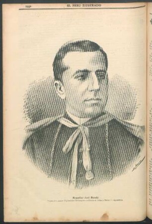 [Retrato de] Monseñor José Macchi : Decano del cuerpo Diplomático Extrangero residente en Lima y Delegado Apostólico.