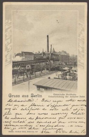 Ansichtskarte Hochbahn am Tempelhofer Ufer