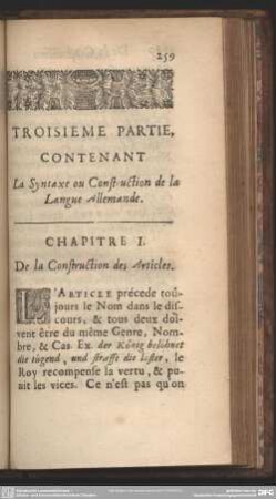 Troisieme Partie Contenant La Syntaxe ou Construction de la Langue Allemande