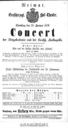 Concert der Singakademie und der Großh. Hofkapelle