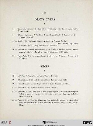 Objets divers (Nr. 153-157)