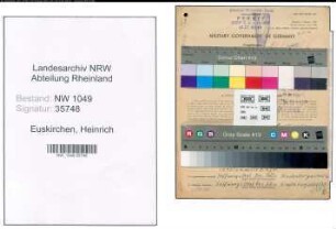 Entnazifizierung Heinrich Euskirchen , geb. 28.04.1897 (Techniker)