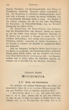 Siebentes Kapitel. Militärwesen