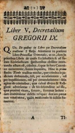 Liber V. Decretalium de delictis et poenis ... in methodum brevem et claram redactus