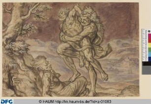 Herkules und Antäus und die Gäa