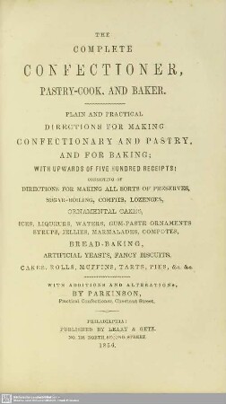 Complete confectioner, Pastry-Cook, and Baker