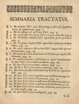 Summaria tractatus.