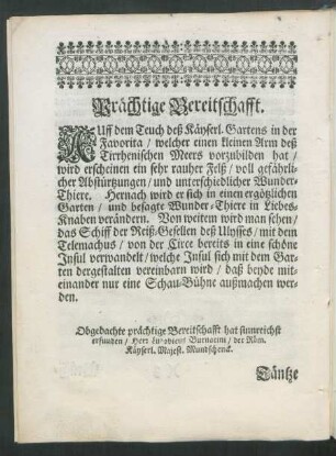 Prächtige Bereitschafft.