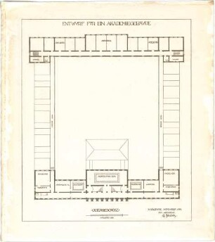 Billing, Hermann; Karlsruhe (Baden-Württemberg); Akademiegebäude - Grundriss OG