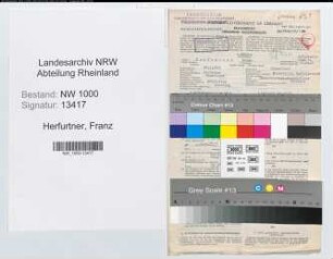 Entnazifizierung Franz Herfurtner, geb. 14.01.1912 (Versich.Angest.)