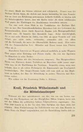Kroll, Friedrich Wilhelmstadt und die Mittelstandsoper
