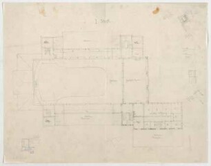 Thiersch, Friedrich von; Kassel; Stadthalle - Grundriss 1. OG