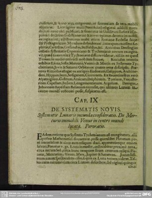 Cap. IX. De Systematis Novis