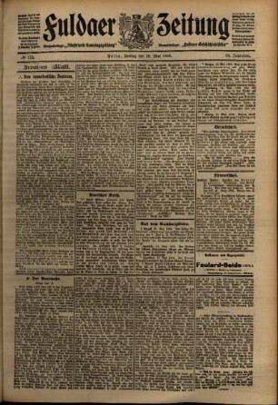 Zweite Ausgabe vom Freitag, den 15. Mai 1908.
