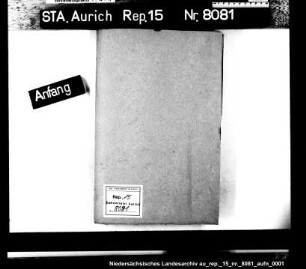 Die Ausführung der Deich- und Sielordnung hinsichtlich der Aufstellung der Deich- und Sielrollen: Amt Aurich