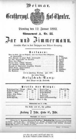 Zar und Zimmermann