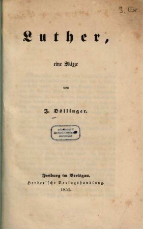 Luther : eine Skizze