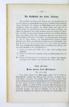 Erster Zeitraum. Rom unter den Königen. 753-510 v. Chr