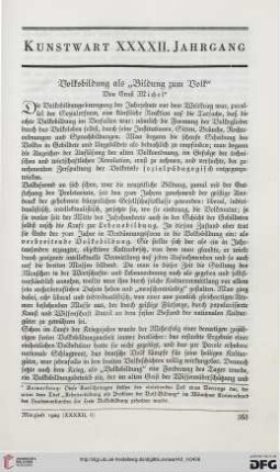 Volksbildung als "Bildung zum Volk"