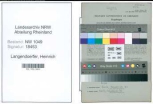 Entnazifizierung Heinrich Langendoerfer , geb. 31.01.1904 (Wachtmeister)