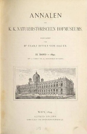 Annalen des Naturhistorischen Hofmuseums. 9. 1894