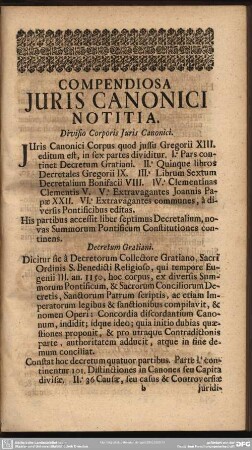 Compendiosa Juris Canonici Notitia