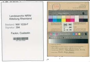 Entnazifizierung Coelestin Fackin , geb. 29.10.1889 (Maschinist)