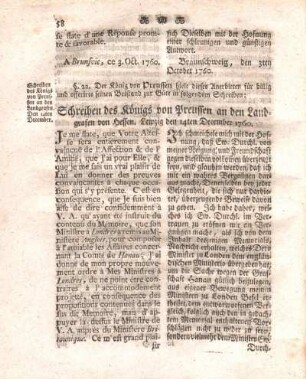 § 21. Zweites Memorial des Landgrafen, vom 3ten Octobr.