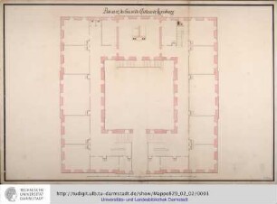 Plan au réz de chaussée du Chateau de Jegersbourg [Jagdschloss Jägersburg/Starkenburg]. [ca. 1735]