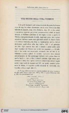 22: Sull'origine della Cura Tiberis