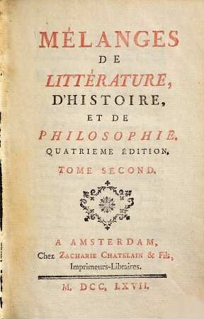 Mélanges De Littérature, D'Histoire Et De Philosophie, 2