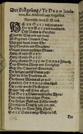 Der Lobgesang/ Te Deum laudamus [...]