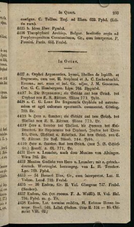 In Octav. (Nr. 4427 - 4675)