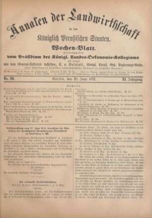 No. 26. Berlin, den 28. Juni 1871. XI. Jahrgang.