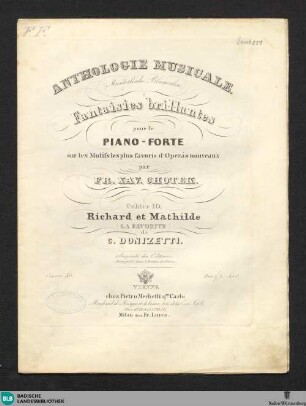 Fantaisie sur des motifs favoris de l'opéra: Richard et Mathilde (La Favorite) de G. Donizetti : Oeuvre 50