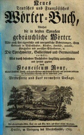 Nouveau dictionnaire françois et allemand, allemand et françois, 2