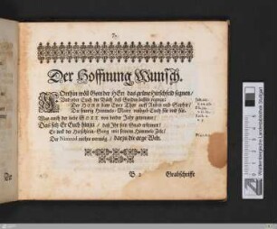 Der Hoffnung Wunsch