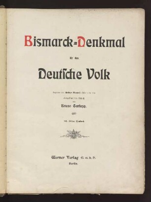 Hauptbd.: Bismarck-Denkmal für das deutsche Volk