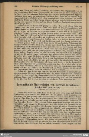 Internationale Musterblätter von Portrait-Aufnahmen