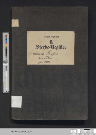 Sterberegister Booßen 1895