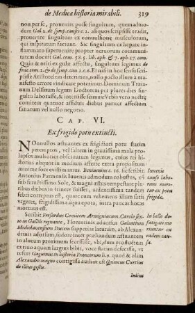 Cap. VI. Exfrigido potu extincti.