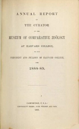 Annual report. 1888/89
