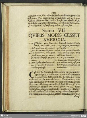 Sectio VII. Quibus Modis Cesset Amnestia