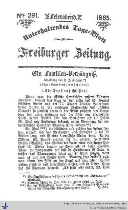(Nr. 291 - 308) Ein Familien-Verhängnis